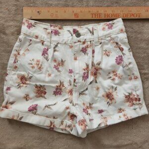 Womens American Eagle High waist Floral Jean Shorts Size 00